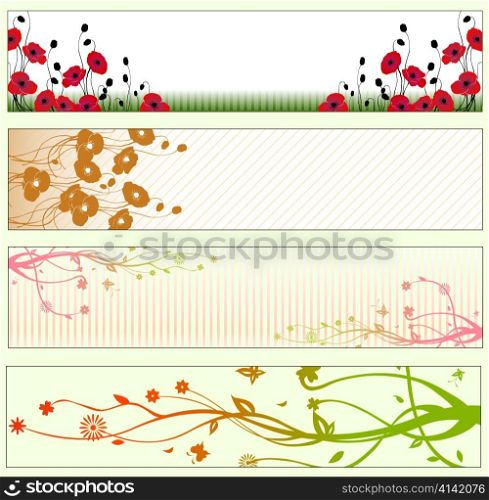 Vector illustration of Beautiful floral Banners or Backgrounds