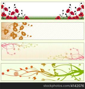 Vector illustration of Beautiful floral Banners or Backgrounds