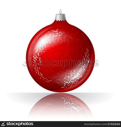Vector illustration of beautiful red christmas ball.