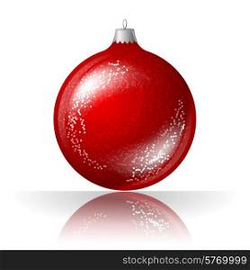 Vector illustration of beautiful red christmas ball.