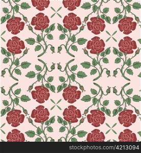 Vector illustration of beautiful retro floral background