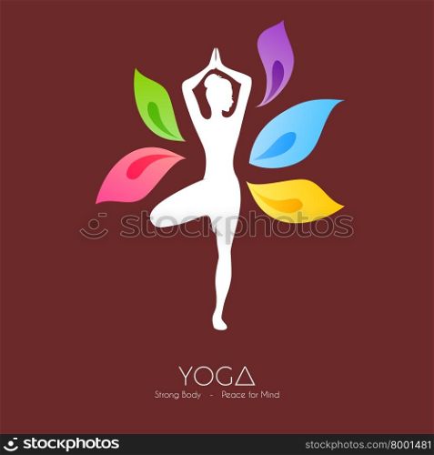 Vector illustration of Beautiful woman doing yoga