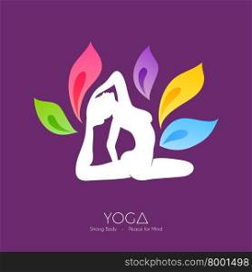 Vector illustration of Beautiful woman doing yoga