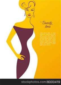 Vector illustration of Beautiful woman&rsquo;s silhouette image