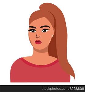 Vector illustration of beautiful woman with sad facial expression.. Vector illustration of beautiful woman with sad facial expression