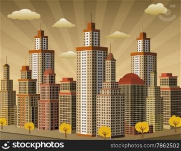 Vector illustration of big city