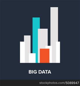 Vector illustration of big data flat design concept.