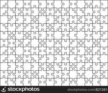 Vector illustration of big white puzzle, separate pieces