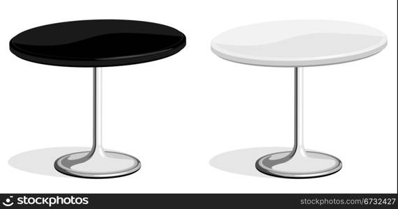 Vector illustration of black and white coffee shop table isolated on white background. No gradients or effects is used.
