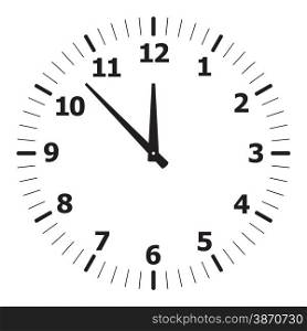 Vector illustration of black simple clock face