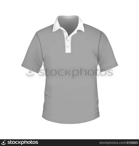 Vector illustration of blank gray polo t-shirt template. isolated mock-up design template for branding.
