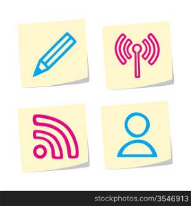 Vector Illustration of Blogging Icons on White Background