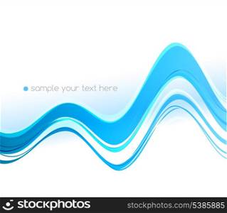 Vector illustration of blue abstract background with curved lines