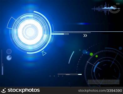 Vector illustration of blue abstract techno background