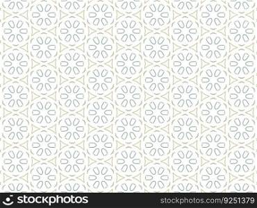 Vector Illustration of Blue and Brown Abstract Mandala or Ikat Texture Seamless Pattern for Wallpaper Background.
