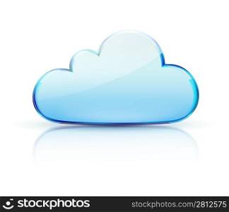 Vector illustration of blue internet cloud icon