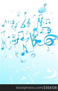Vector illustration of blue retro style music Abstract background