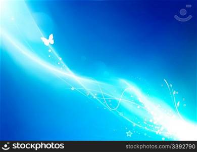 Vector illustration of blue summer abstract nature background