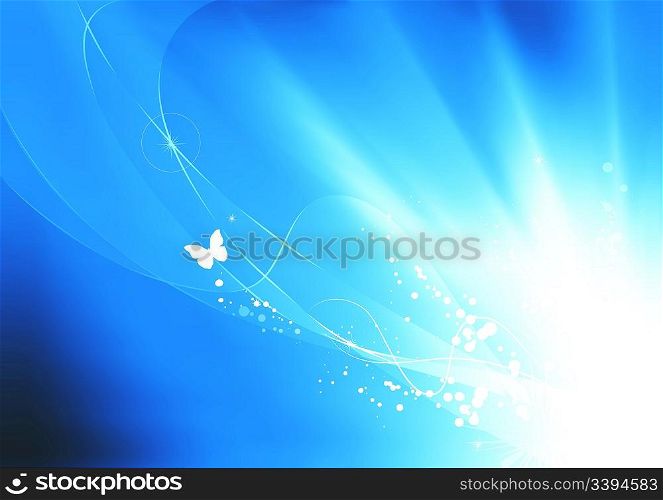 Vector illustration of blue summer abstract nature background