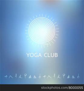 Vector illustration of Blured background with yoga logo