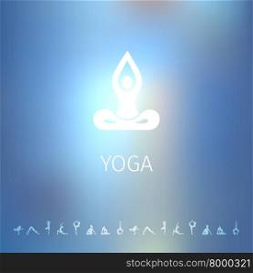 Vector illustration of Blured background with yoga logo