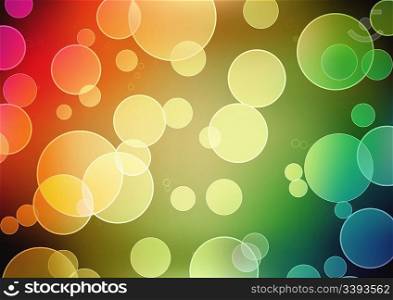 Vector illustration of blurred neon disco light dots pattern