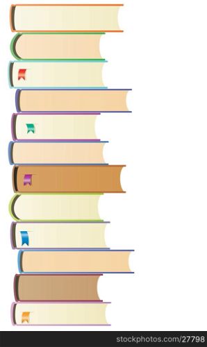vector illustration of books with bookmarks