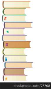 vector illustration of books with bookmarks