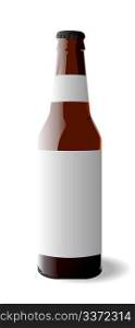 Vector illustration of bottle beer is isolated on white background