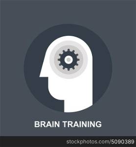 Vector illustration of brain training flat design concept.