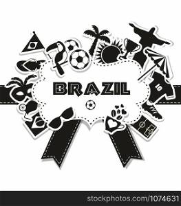 Vector Illustration of Brazil. Brazil background with ball on white background