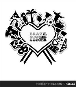 Vector Illustration of Brazil. Vector Illustration of Brazil with frame in black colors