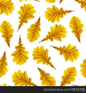 Vector illustration of Brown oak leaves isolated on white background