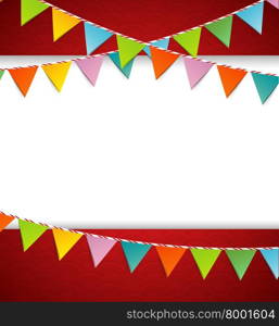 Vector illustration of Bunting party color flags