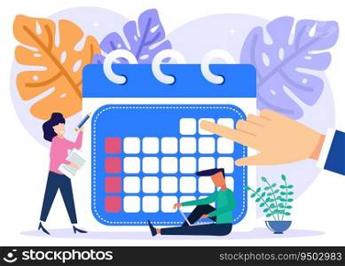 Vector illustration of business concept, businessperson with clock on white background, express service, time management concept, managing work schedule.