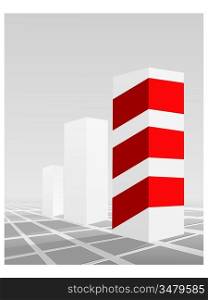 Vector illustration of business graphics with red stripes