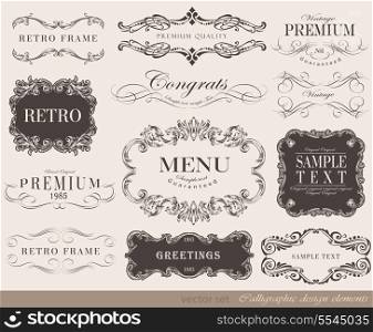 Vector illustration of calligraphic element/ old style/ retro vintage