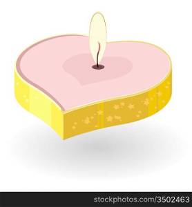 Vector illustration of candles in the shape of a heart
