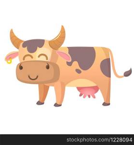 Vector illustration of Cartoon Cow. Farm animal isolated on white background