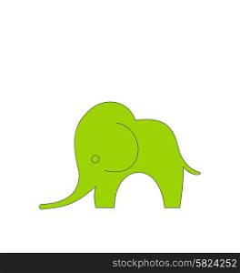 Vector illustration of Cartoon Elephant. Illustration Cartoon Child of Elephant Isolated on White Background - Vector