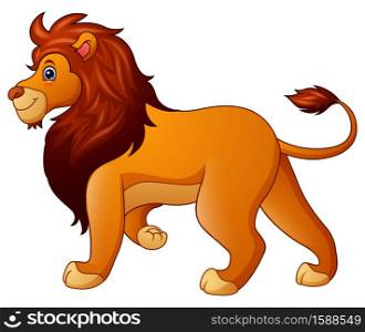 Vector illustration of Cartoon funny lion