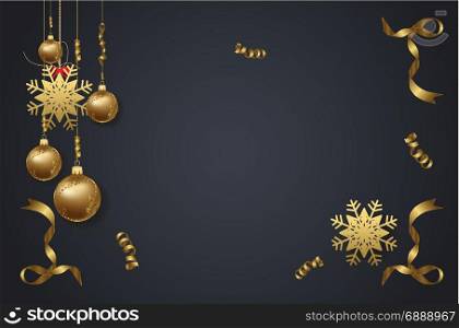 vector illustration of christmas 2018 background with christmas confetti gold and black colors lace for text 2018