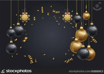 vector illustration of christmas 2018 background with christmas confetti gold colors lace for text 2018