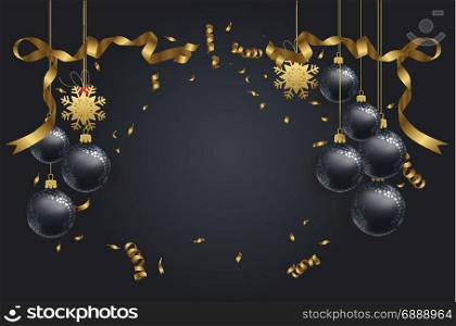 vector illustration of christmas 2018 background with christmas confetti gold colors lace for text 2018