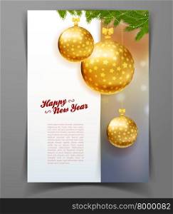 Vector illustration of Christmas balls template background
