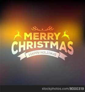 Vector illustration of Christmas calligraphy on blured background