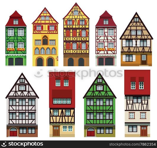 Vector illustration of classic various historical buildings