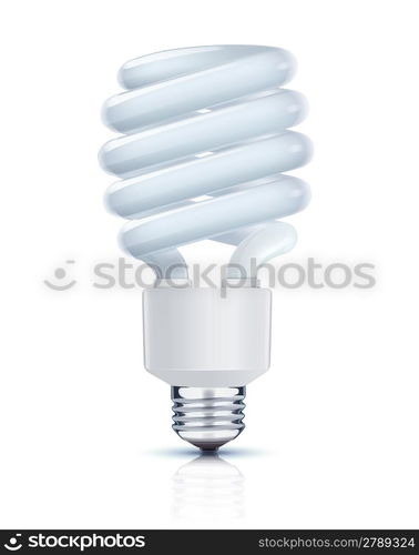 Vector illustration of classy energy saving compact fluorescent lightbulb on a white background