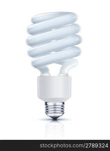 Vector illustration of classy energy saving compact fluorescent lightbulb on a white background