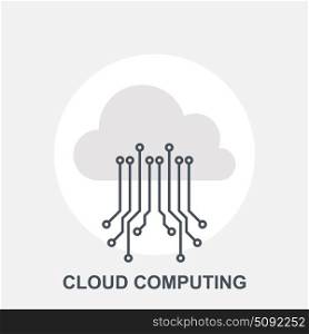 Vector illustration of cloud computing flat design concept.. Cloud Computing